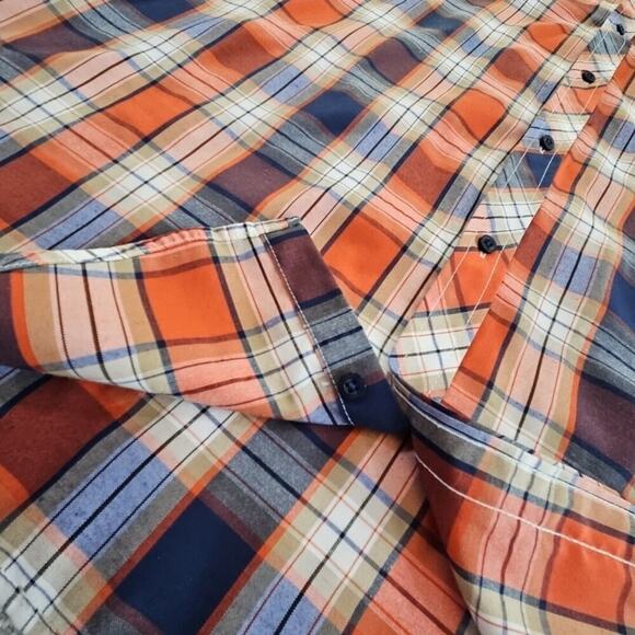 Blac Lacquer Men's 5XL Red Blue Plaid Long Sleeve Button EUC Workwear Streetwear - Picture 3 of 15